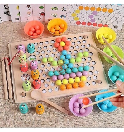 Փայտե զարգացնող խաղ՝ գնդիկներով