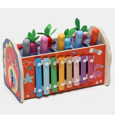 Փայտյա փայտե մեքենա քսիլոֆոն՝ մուրճով