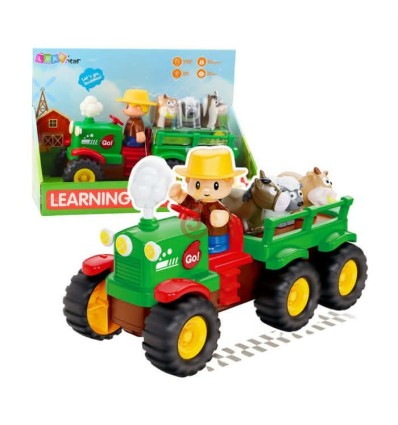 Խաղալիք տրակտոր ՝ կենդանիներով