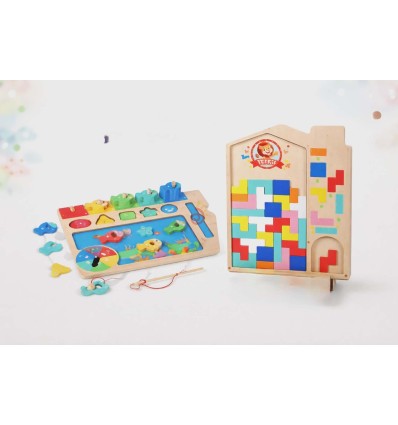 Փայտե զարգացնող խաղ տետրիս 2-ը 1-ում